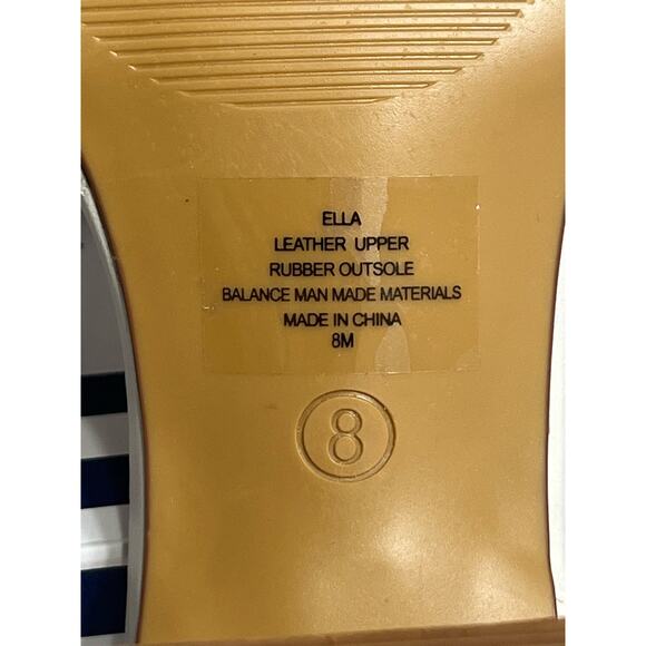 Crown & Ivy Round Open Toe White ELLA Block Heel Gold Ankle Buckle Size 8 - Picture 5 of 6